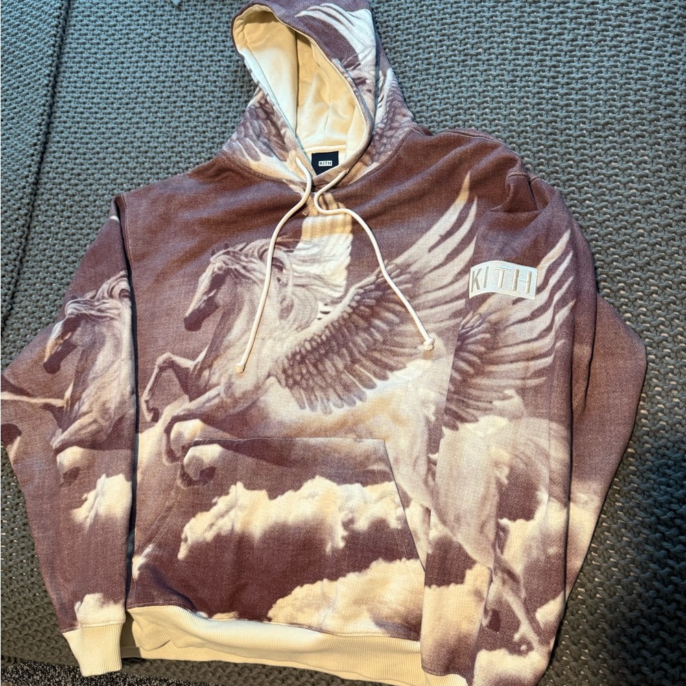 Kith Pegasus Hoodie in Brown and Cream